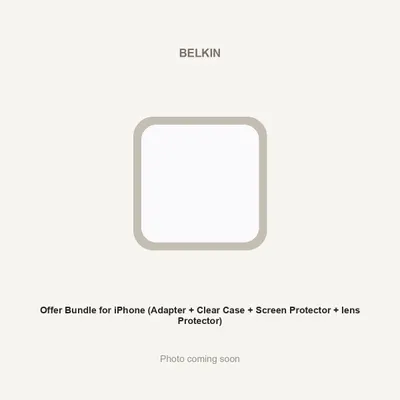 Offer Bundle for iPhone (Adapter + Clear Case + Screen Protector + lens Protector)
