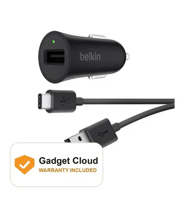 Belkin Car Charger With USB A to USB C Cable 18W