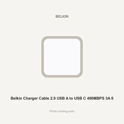 Belkin Charger Cable 2.0 USB A to USB C 480MBPS 3A 6