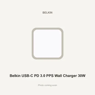 Belkin USB-C PD 3.0 PPS Wall Charger 30W