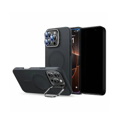 ESR Cloud Soft Case with Stash Stand Privacy Protection Bundle for iPhone 16 Pro Max