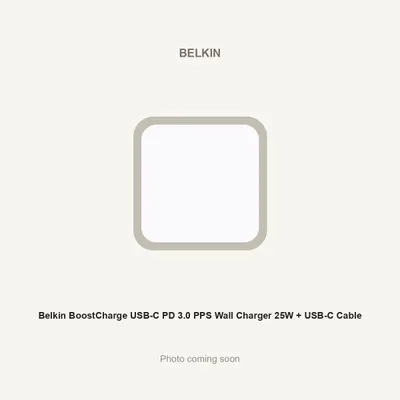 Belkin BoostCharge USB-C PD 3.0 PPS Wall Charger 25W + USB-C Cable