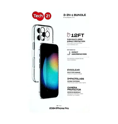 Tech21 3 in 1 EvoClear Bundle for 2024 iPhone Pro