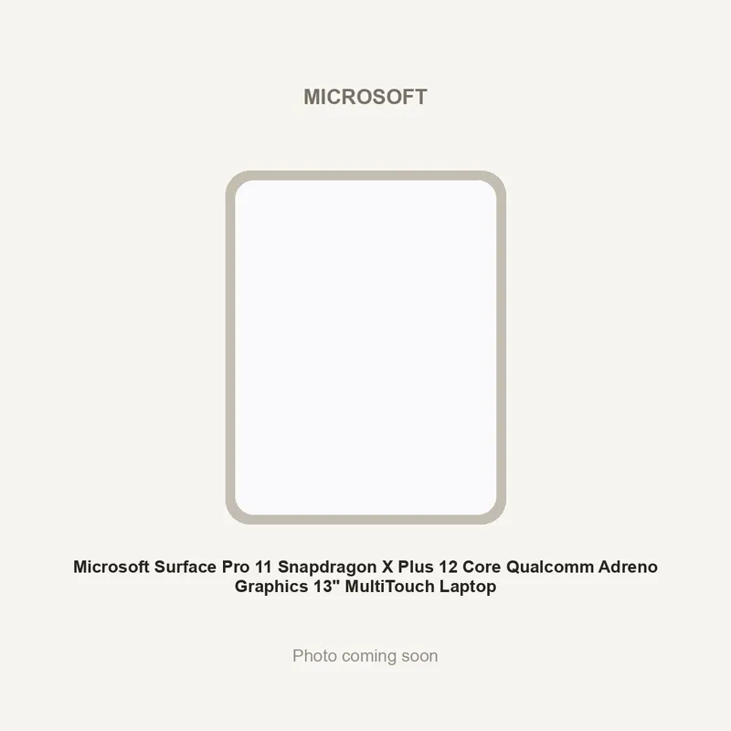 Microsoft Surface Pro 11 Snapdragon X Plus 12 Core Qualcomm Adreno Graphics 13" MultiTouch Laptop