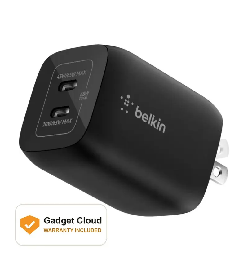 Belkin 65W Dual USB-C Wall Charger for Nintendo Switch 2