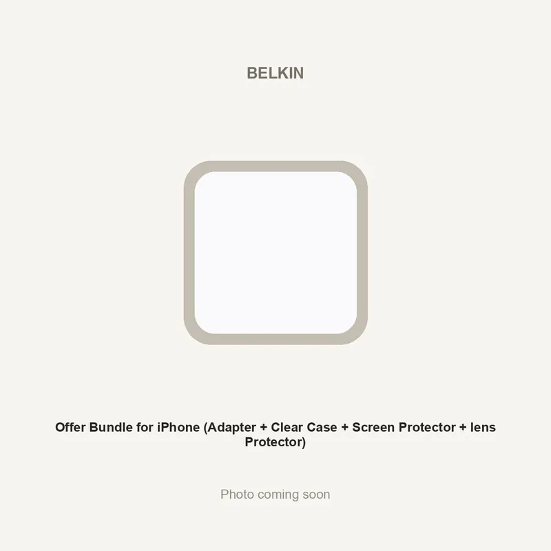Offer Bundle for iPhone (Adapter + Clear Case + Screen Protector + lens Protector)