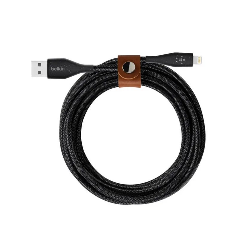 Belkin Duratek Plus Lightning to USB-A Cable with Leather Strap 1.2m