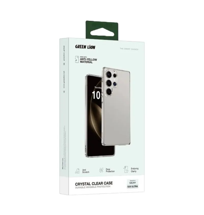 Green Lion Crystal Clear Case for S25 Ultra