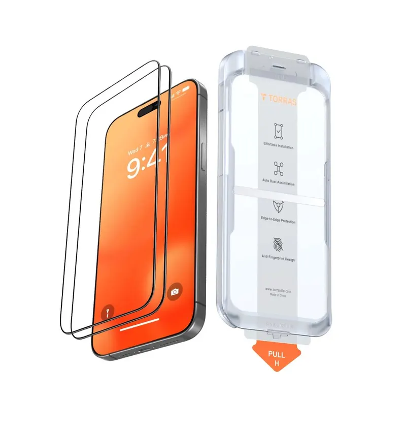 Torras Tempered Screen Protector (2 Pack) for iPhone 16 Pro and 16 Pro Max
