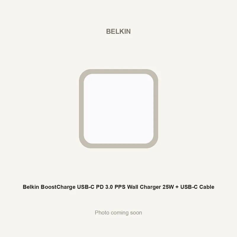 Belkin BoostCharge USB-C PD 3.0 PPS Wall Charger 25W + USB-C Cable