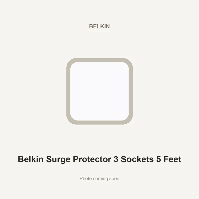 Belkin Surge Protector 3 Sockets 5 Feet